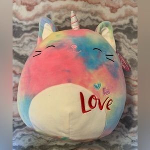 Tie-dye Unicorn Cat Squishmallow 16”